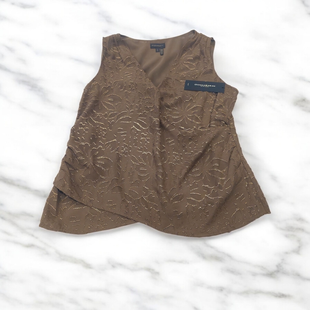 Brown Asymmetrical Wrap Tank Top - Picture 5 of 5